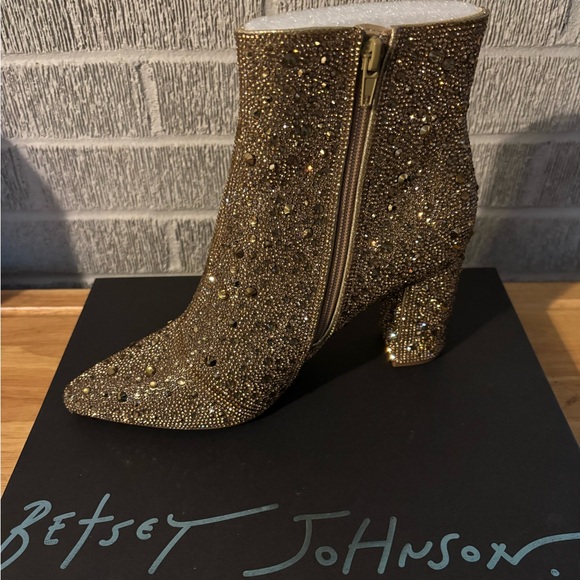 Betsey Johnson Sparkling Gold Ankle Booties - Picture 4 of 9